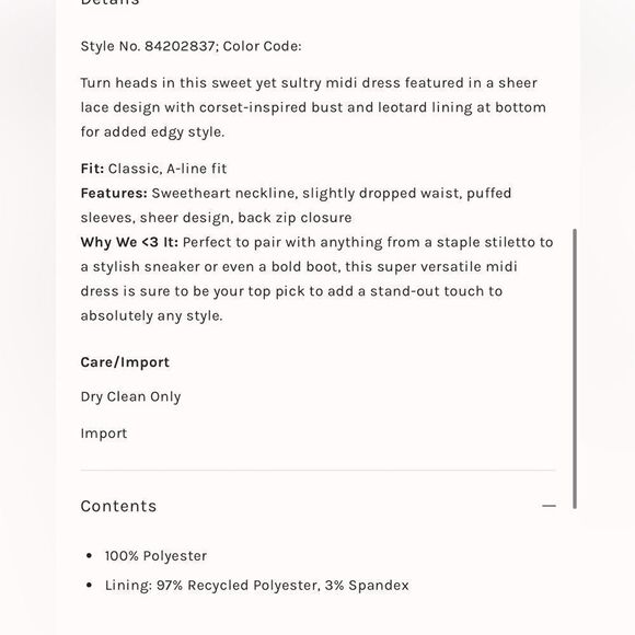 New free People For Love & Lemons Tessa Midi Dress/ Size M - Picture 10 of 11